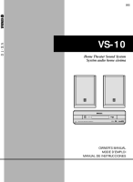 Yamaha VS-10 - Owners Manual 